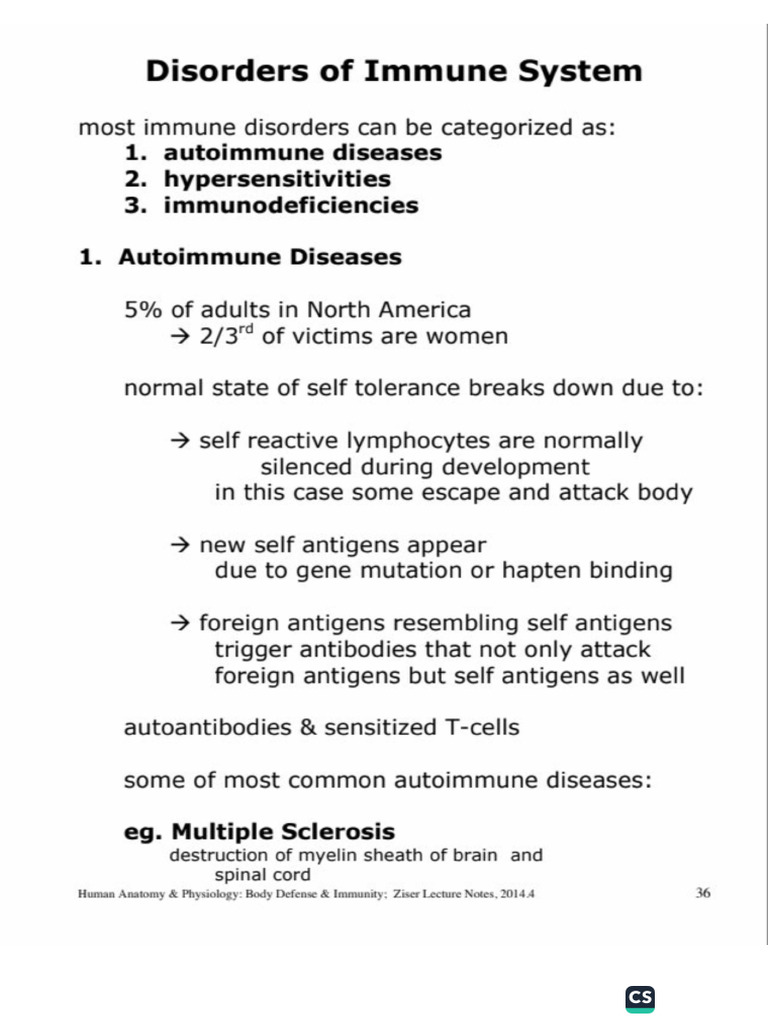 Autoimmune Disease & Hypersensitivity | PDF