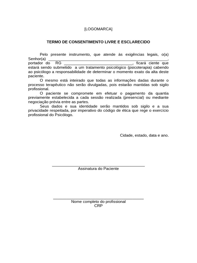 Termo de Consentimento Livre e Esclarecido | PDF