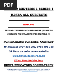 Grade 9 Kjsea Midterm 1 s1 Exams