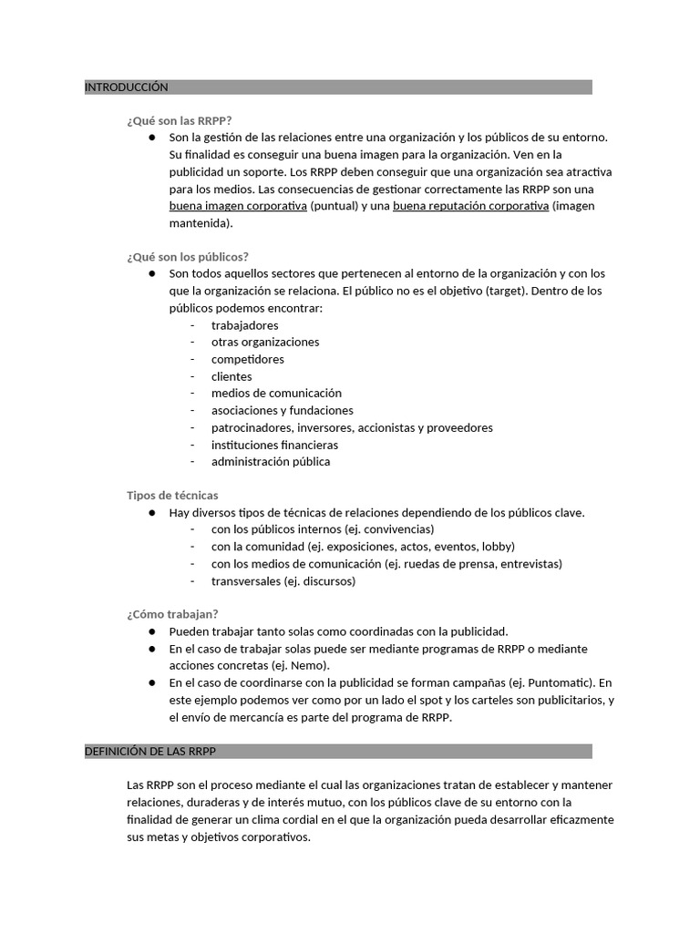 Tema 1 RRPP | PDF | Publicidad | Marketing