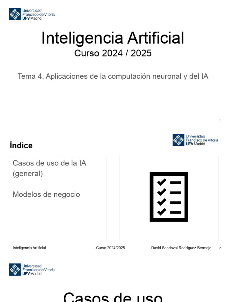 Tema 4. Casos de Uso de La IA. 24-25 | PDF | Inteligencia artificial ...