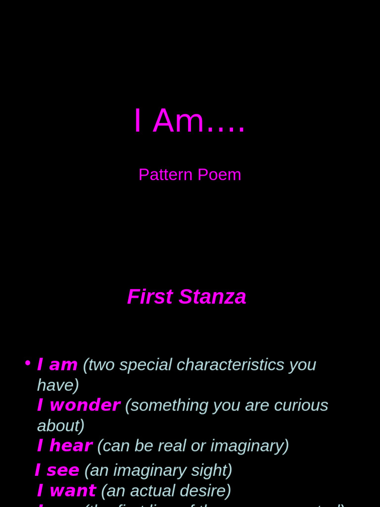 I Am How To Write An I Am Poem | PDF | Cinderella | Fairy Tales