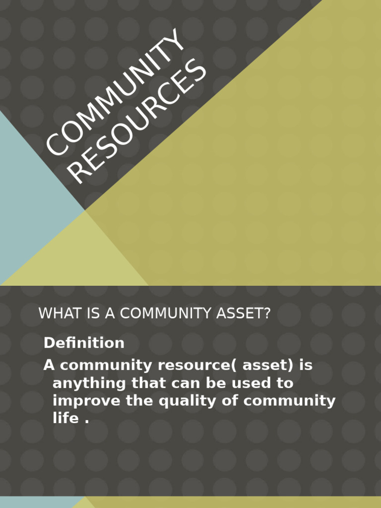 Identifying Community Assets for Improvement | PDF