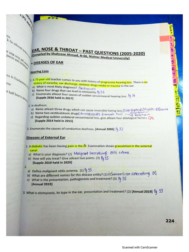 ENT Past Papers | PDF