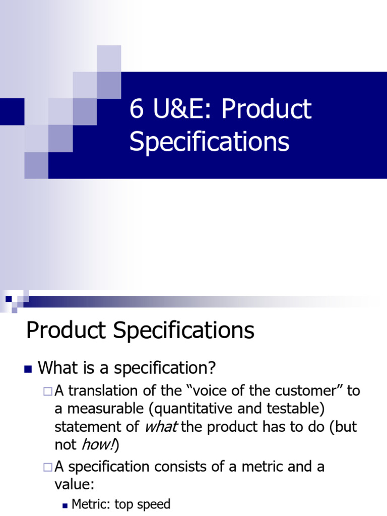 Module 5 - Product Specifications | PDF | Reliability Engineering