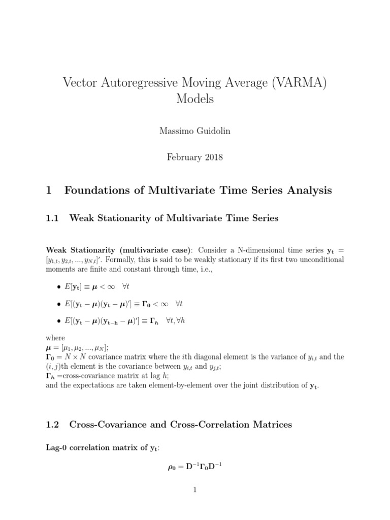 Understanding VARMA Models in Time Series | PDF | Vector Autoregression ...