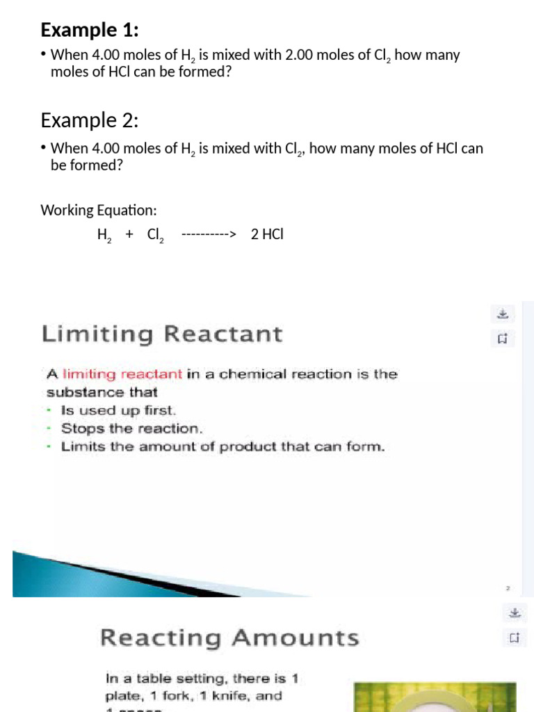 Limiting Reactants | PDF