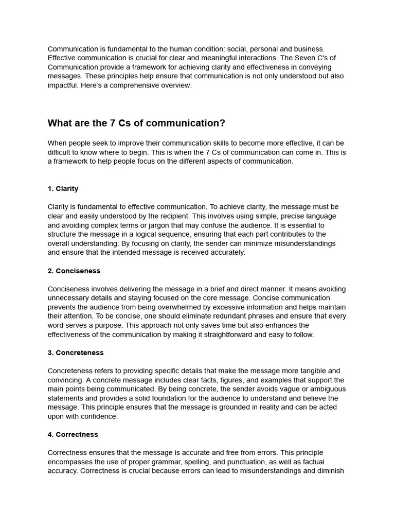 The Seven C's of Communication Skills-2 | PDF | Communication | Human ...
