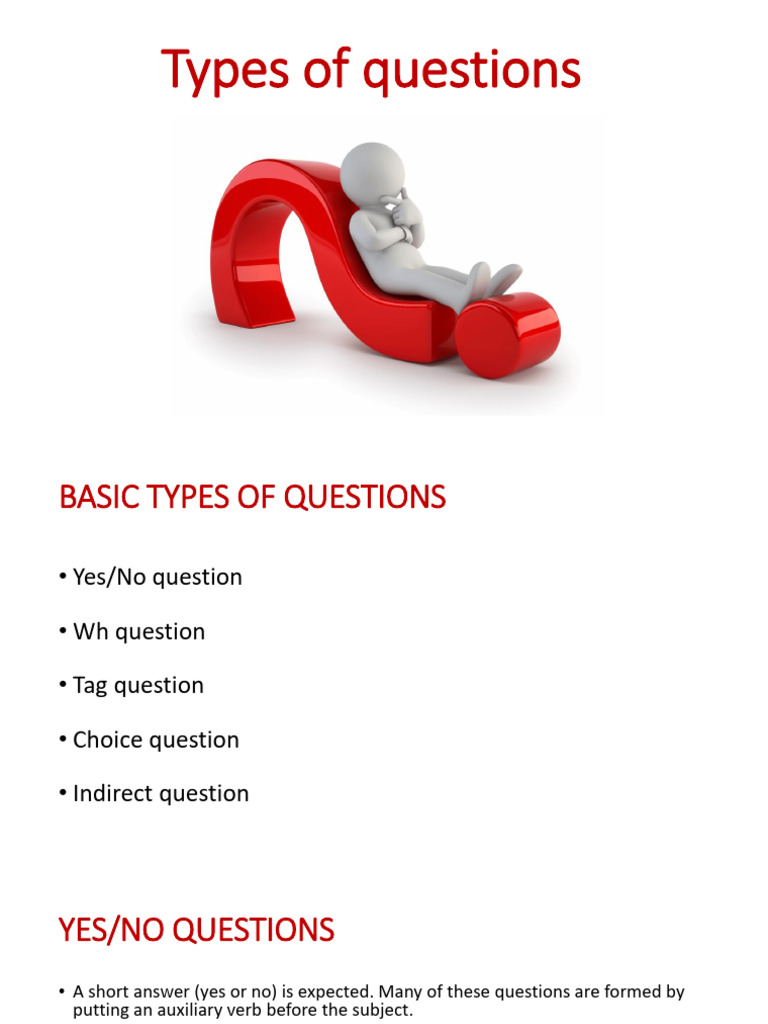 Types of Questions Explained | PDF | Verb | Question