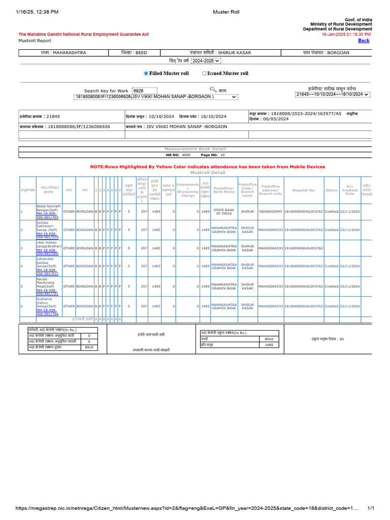 Muster Roll7 | PDF