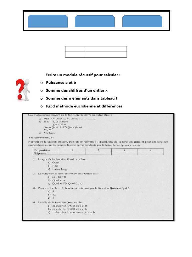 Exercices de programmation en algorithmes | PDF | Mathématiques ...