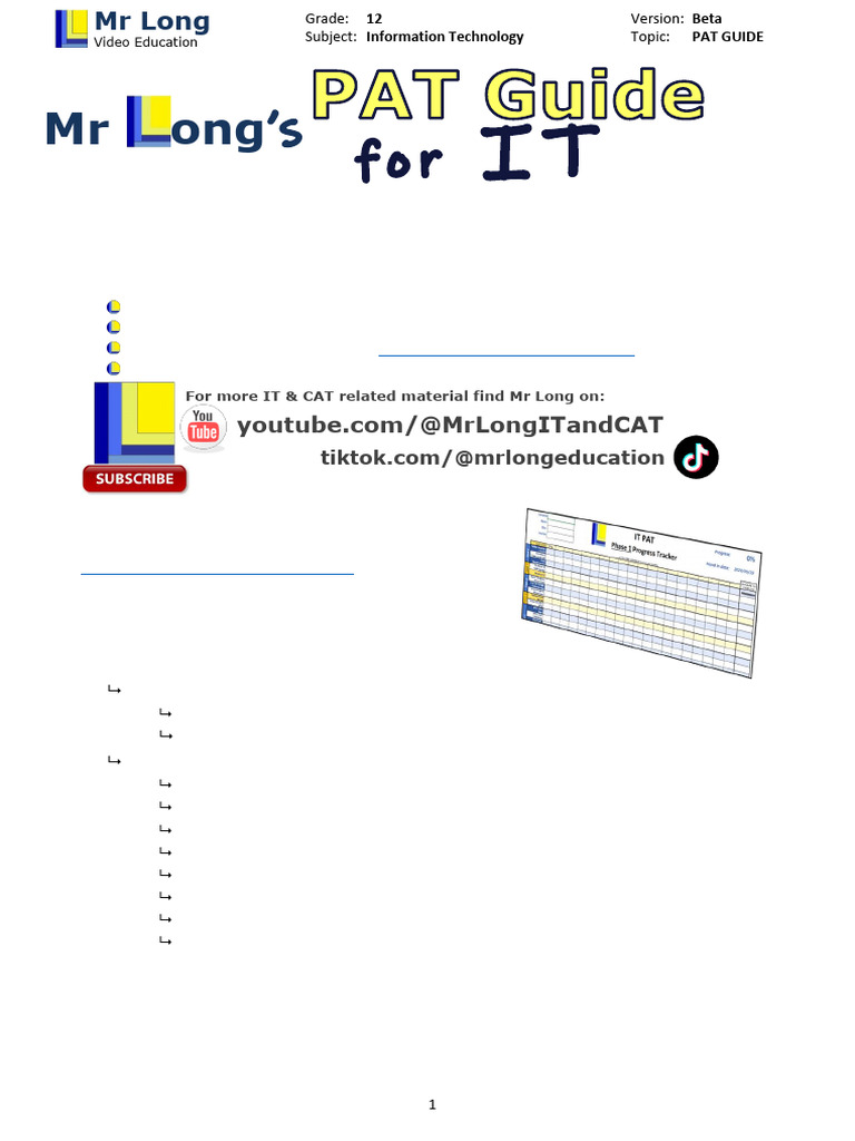 IT PAT Guide for Grade 12 Students | PDF | Databases | Software Testing