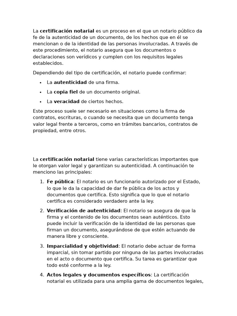 Importancia de la Certificación Notarial | PDF | Justicia | Crimen y ...