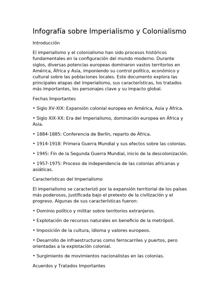 Imperialismo y Colonialismo: Impacto Global | PDF | Colonialismo ...