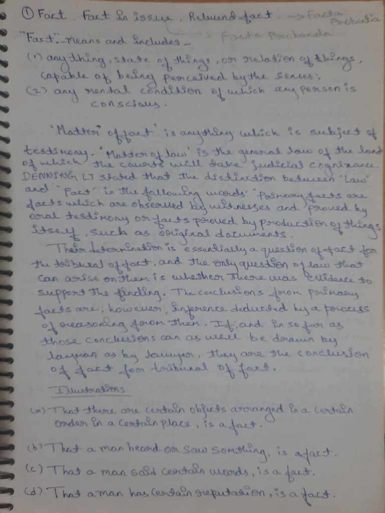 WHAT IS RELEVANT FACT AND FACT IN ISSUE intelligence overview