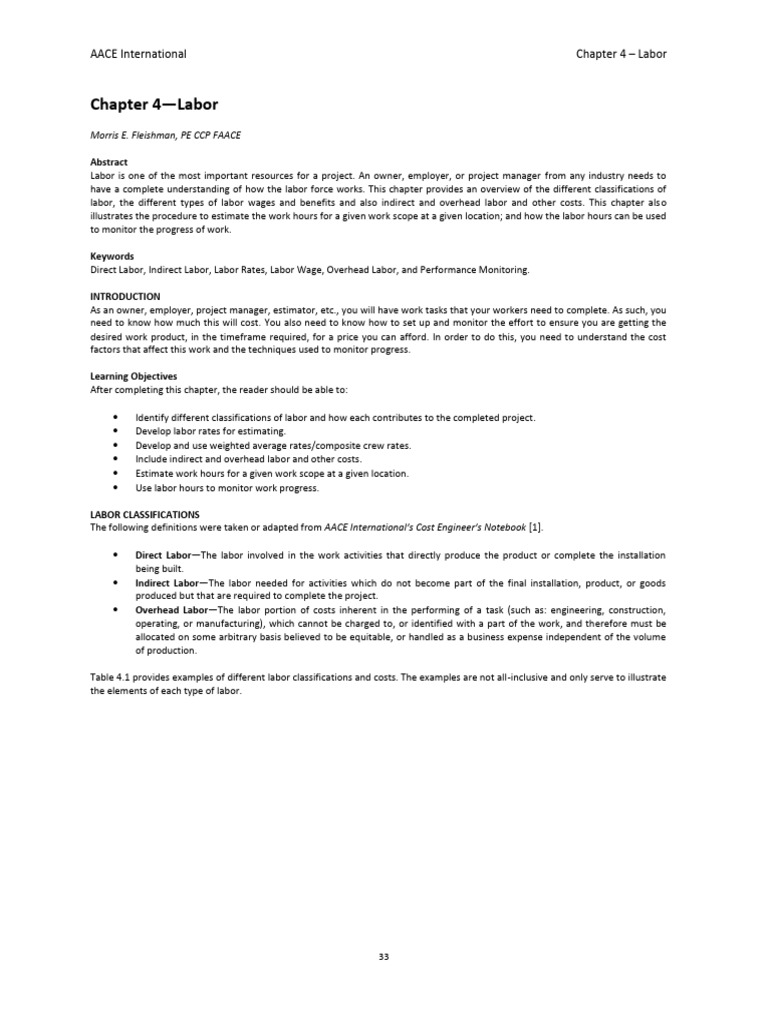 Chapter 4 - Labor | PDF | Employment | Labour Economics