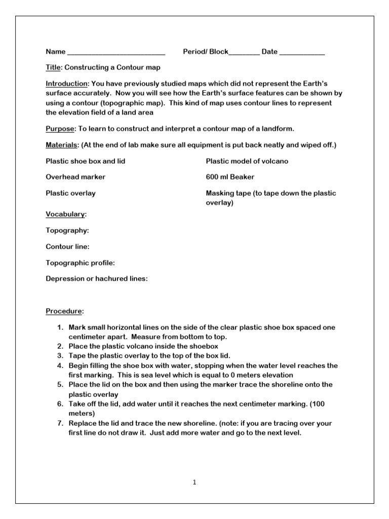 Constructing a Contour Map Guide | PDF | Contour Line | Earth Sciences