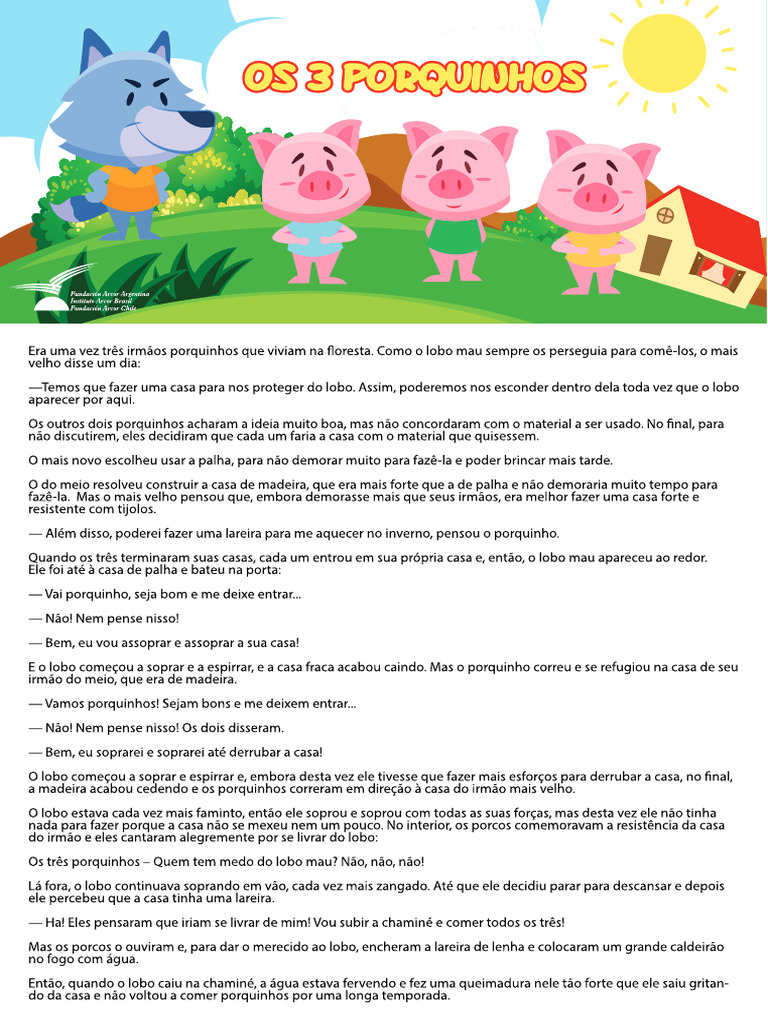 Os três porquinhos conto para apresentaçao | PDF