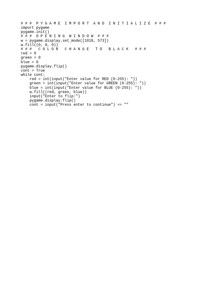 Pygame Color Change Tutorial | PDF