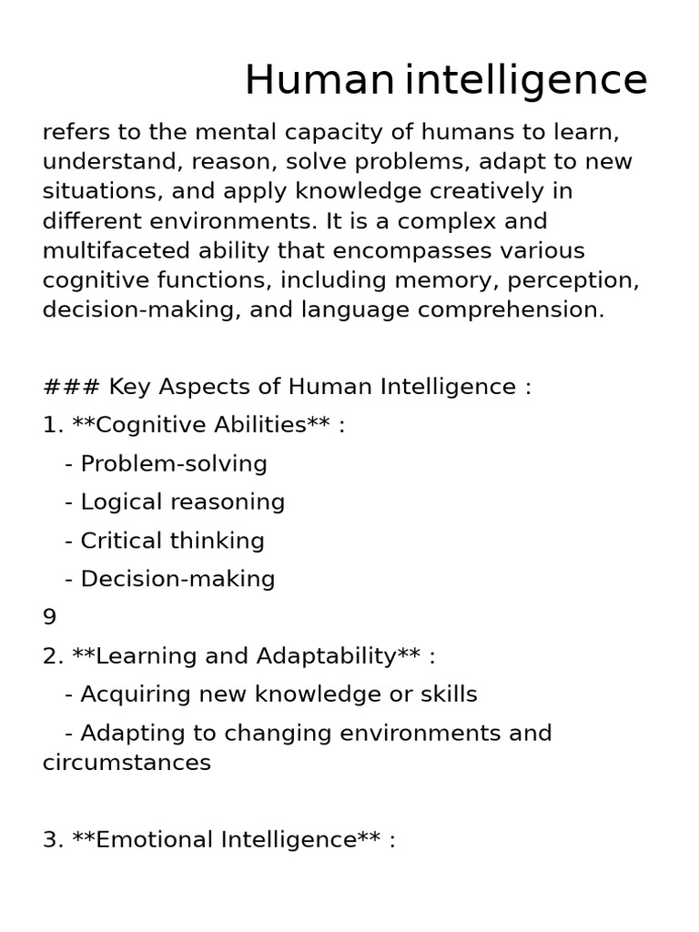 Understanding Human Intelligence Factors | PDF