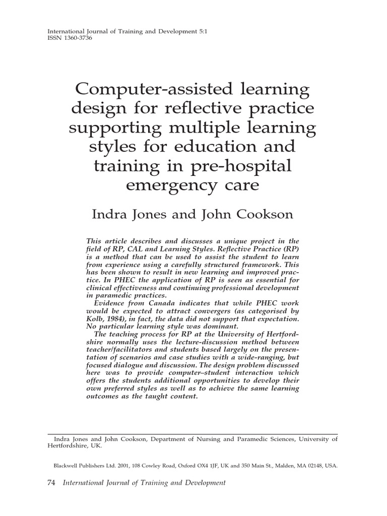 Learning Design For Reflective Practice | PDF | Reflective Practice ...