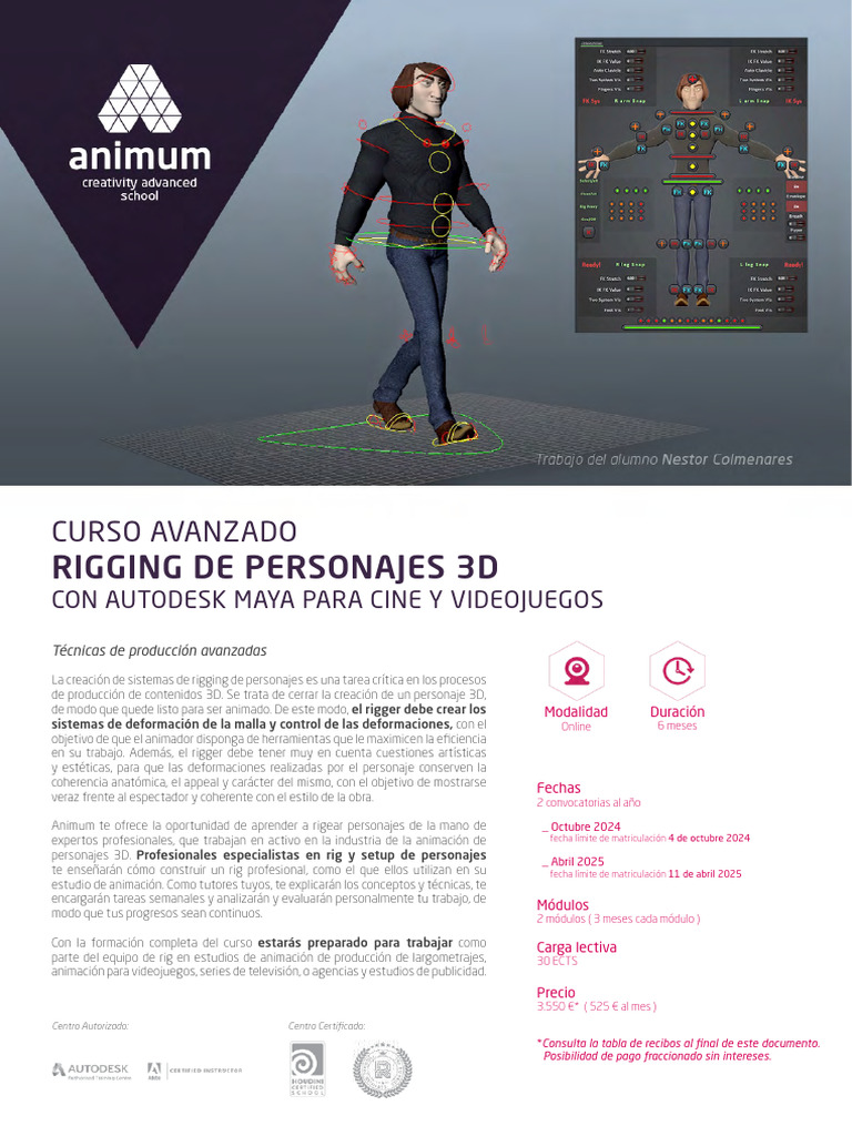 Info Curso Avanzado Rigging | PDF | Software | Videojuegos