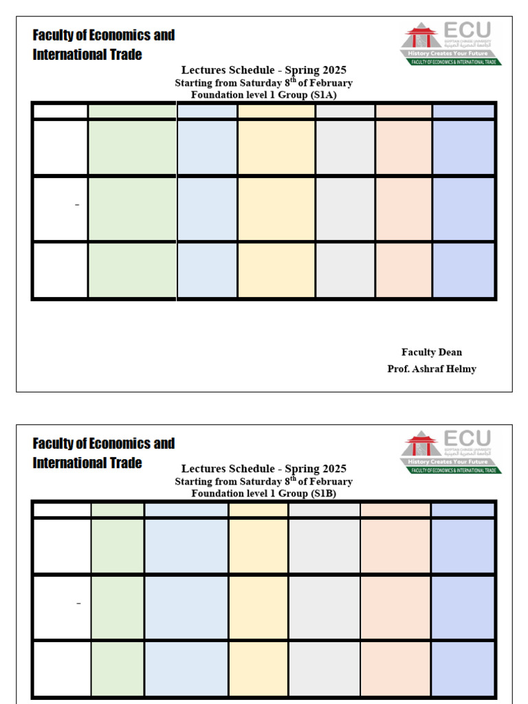 Spring 2025 Lecture Schedule Overview | PDF | Business Economics | Business