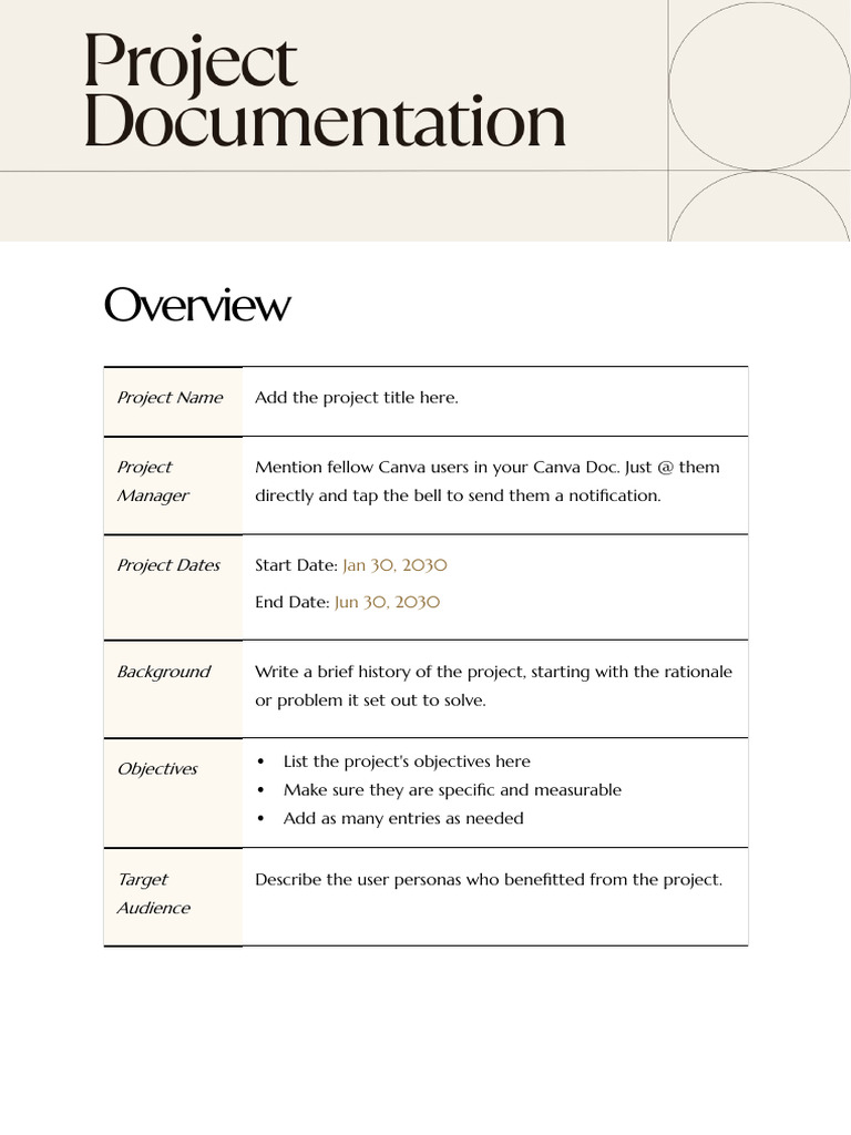 Project Documentation Professional Doc in Ivory Dark Brown Warm Classic ...