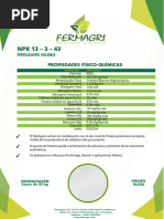 Ficha Técnica Nitrato de Potasio NKS | PDF | Fertilizante | Agua