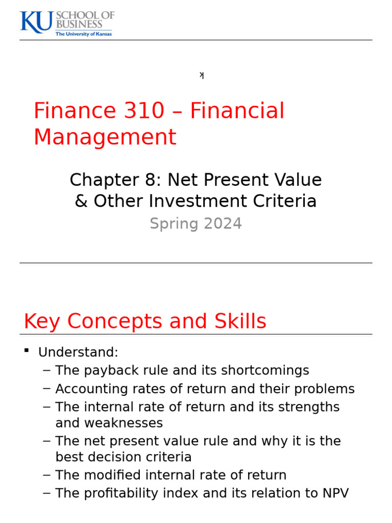 Net Present Value in Financial Management | PDF | Internal Rate Of ...