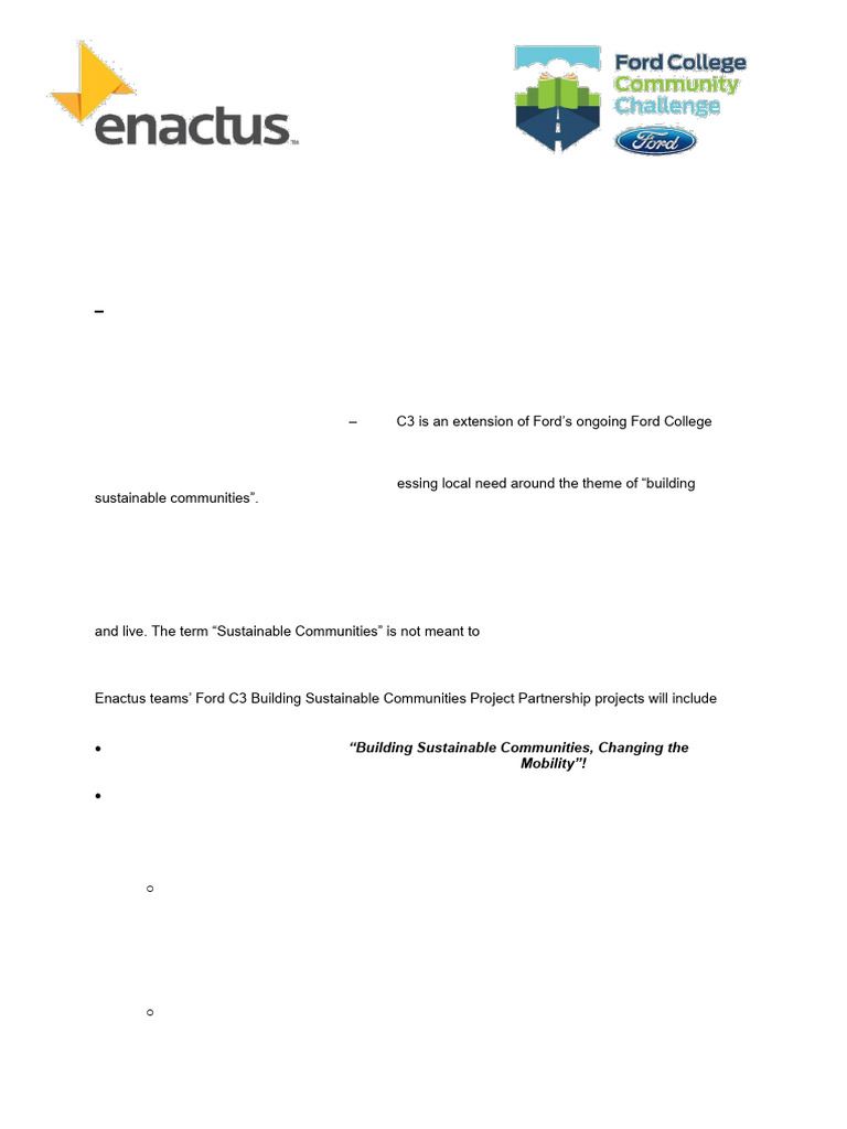 2025 Ford C3 Building Sustainable Communities Project Partnership | PDF ...