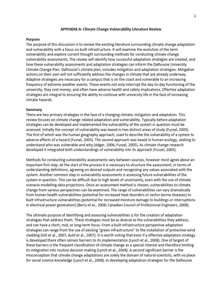 Climate Change Vulnerability Review | PDF | Climate Change | Vulnerability