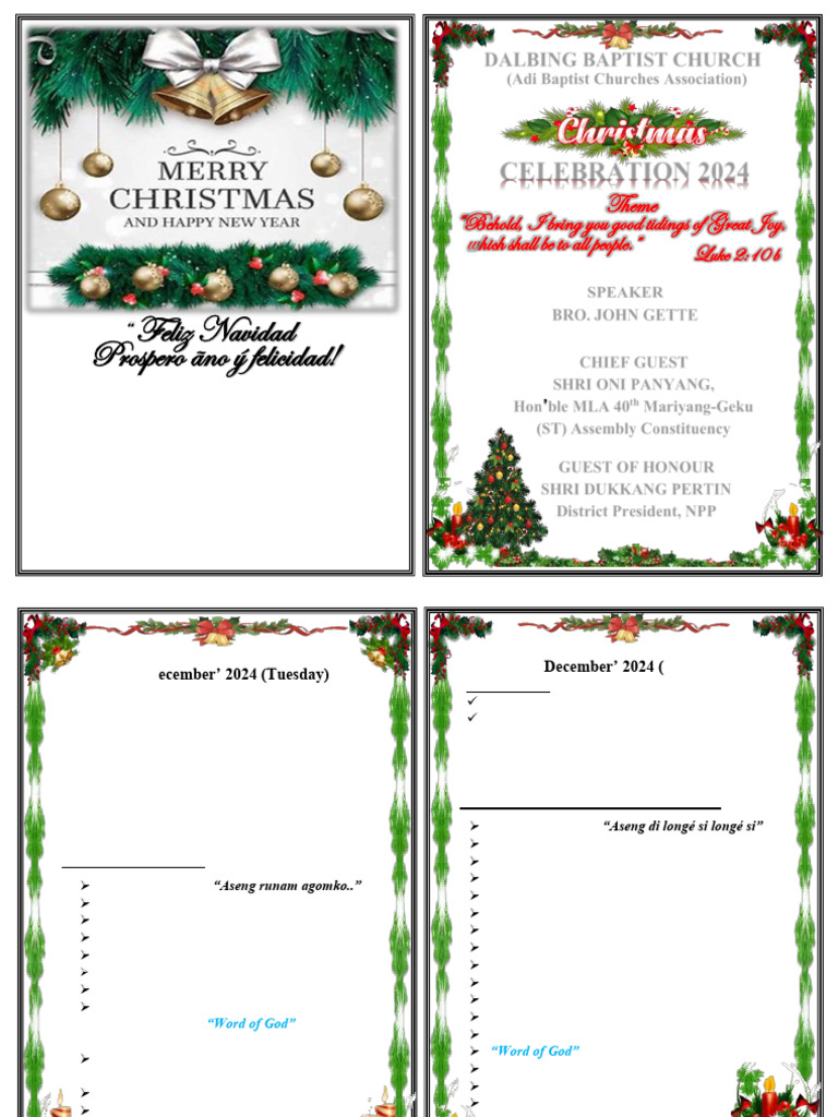Dalbing Baptist Church Christmas 2024 Event | PDF | Mass (Liturgy ...