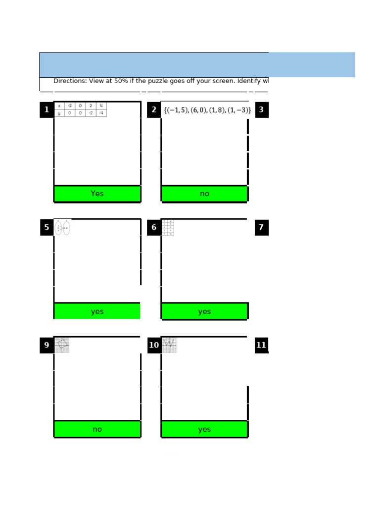 Copy of Identify Functions Mystery Puzzle Student | PDF