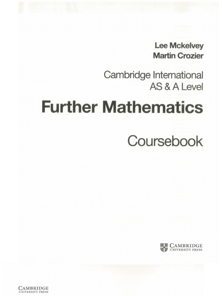 新版Further Mathematics Coursebook | PDF