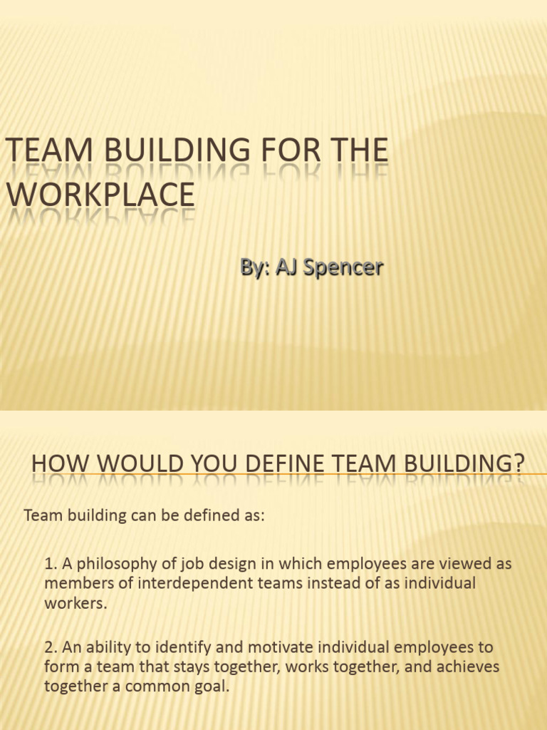Team Building For The Workplace - 001 | PDF | Goal | Behavioural Sciences