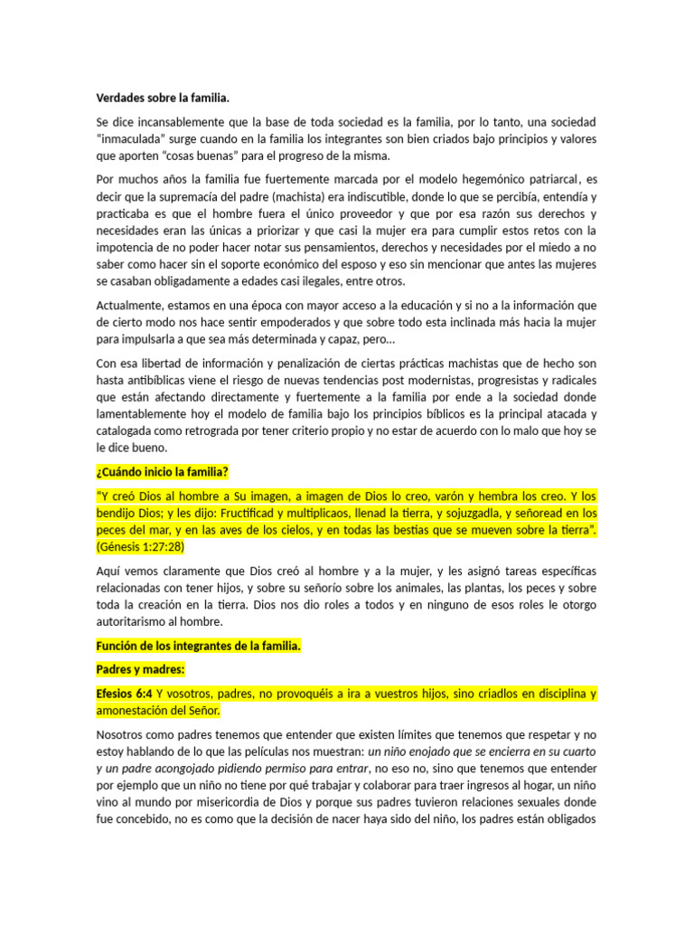 Verdades sobre la familia y su rol social | PDF | Familia | Cristo (título)