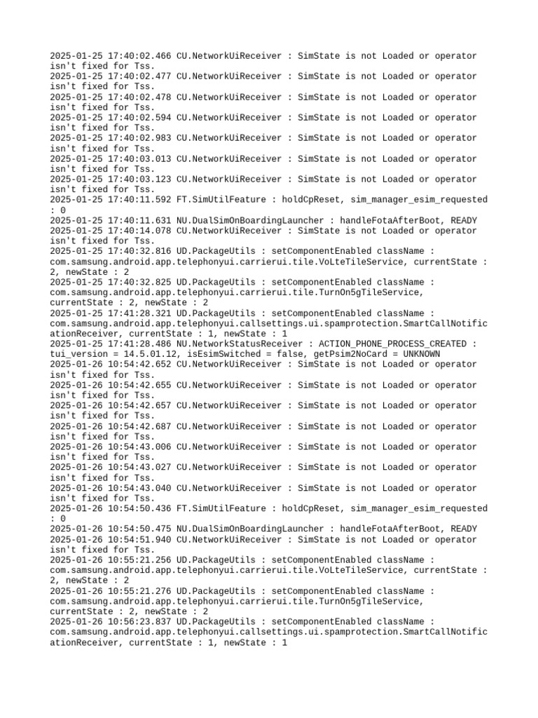 SIM State Issues and Network Updates | PDF