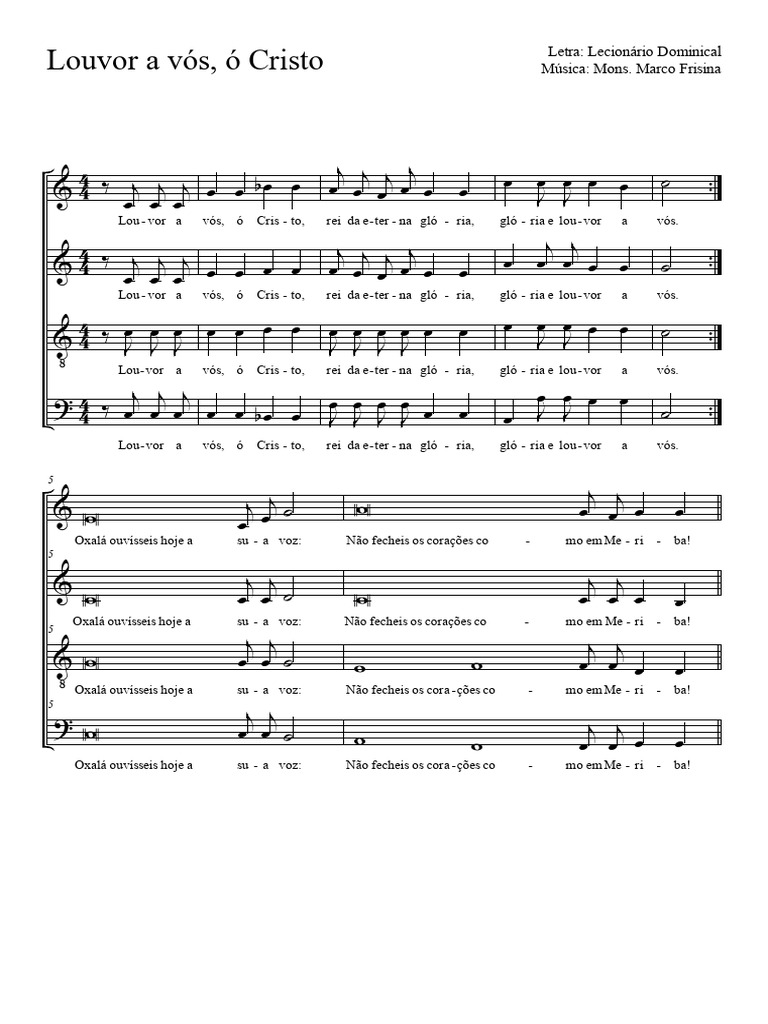 Louvor a Cristo: Letra e Música | PDF