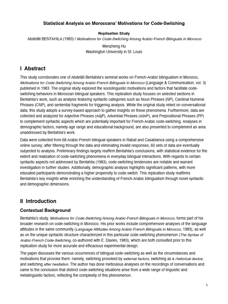 Codeswitching in Morocco | PDF | Arabic | Multilingualism
