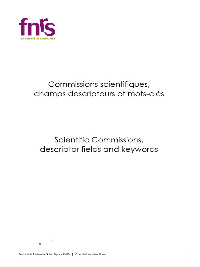 Commissions Scientifiques FNRS | PDF | Cellule (Biologie) | Galaxie