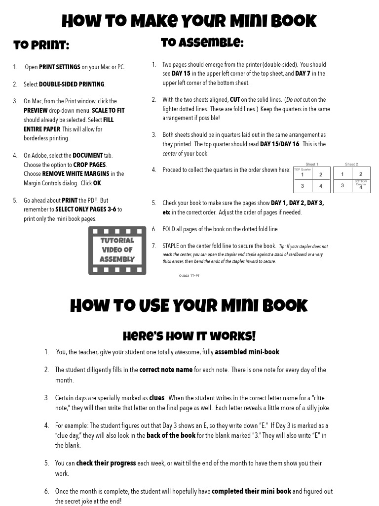 Note Name Mini Book | PDF | Books | Computing