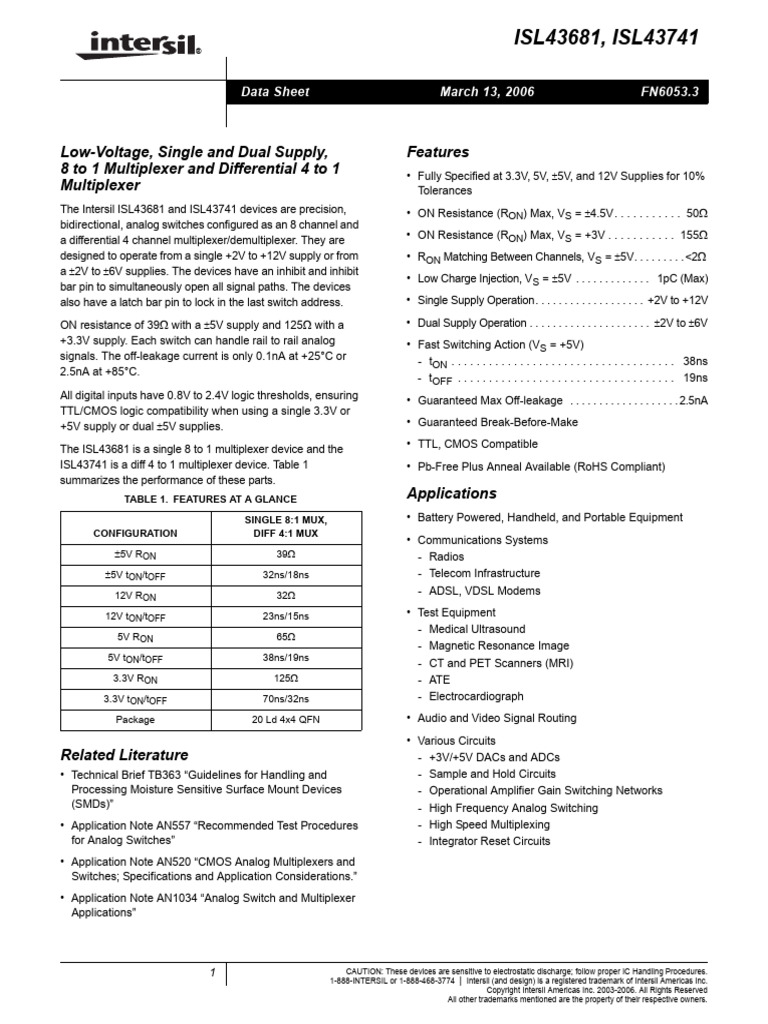 Intersil fn6053-1277039 | PDF | Diode | Electrical Components