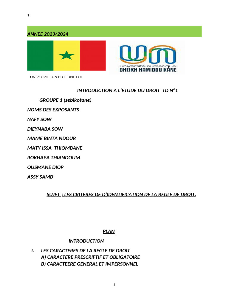 Critères d'Identification de la Règle de Droit | PDF | Justice | Crime ...