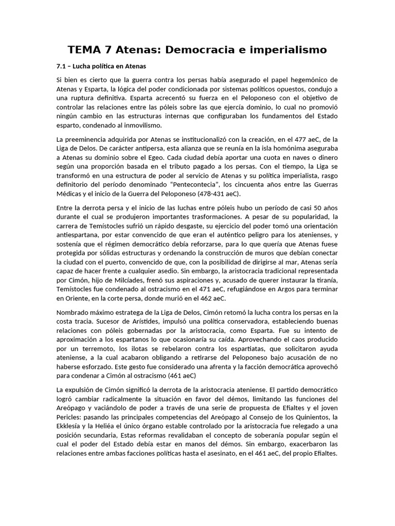 Democracia e Imperialismo en Atenas | PDF | Esparta | Antigua Grecia