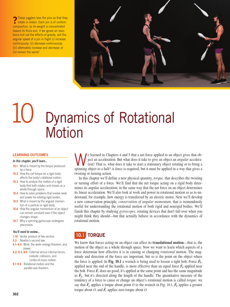 Chapter 10_원서 | PDF | Rotation Around A Fixed Axis | Torque
