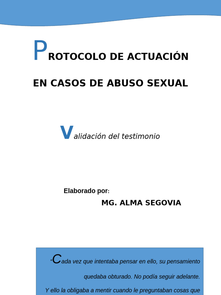 Protocolo de Actuación en Abuso Sexual Infantil | PDF | Victimologia ...
