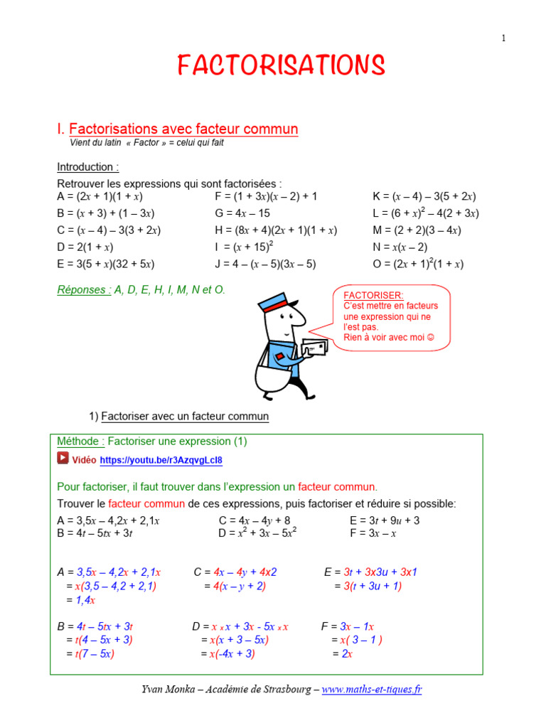 Guide de Factorisation en Mathématiques | PDF | Factorisation | Algèbre