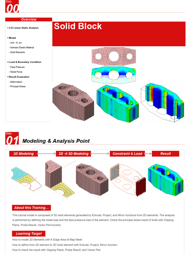 3D Linear Static Analysis Tutorial | PDF | Elasticity (Physics ...