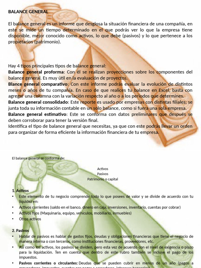 Tipos y Estructura del Balance General | PDF | Hoja de balance ...